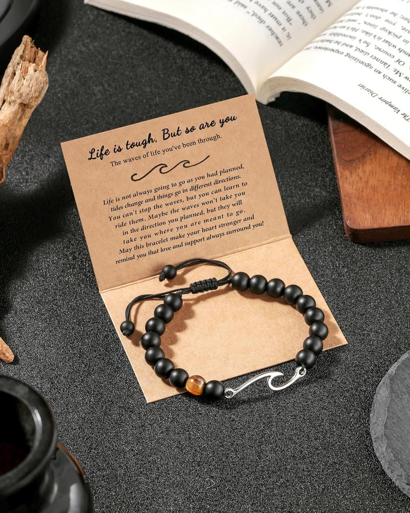 Tarsus Inspirational Gifts for Women Men, Through The Waves of Life, Life is Tough but so are You, Encouragement Bracelet Thoughtful Gifts for Friend Sister Coworker... - Image 5